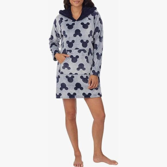 Disney Womens Mickey Mouse Fleece Lounge Hoodie dress - Picture 1 of 5